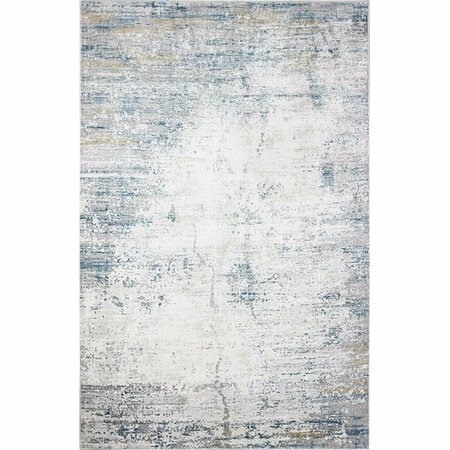 BASHIAN 5 ft. x 7 ft. 6 in. Capri Collection Contemporary Polyester Power Loom Area Rug Ivy & Blue C188-IVBL-5X7.6-CP111